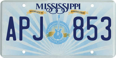MS license plate APJ853