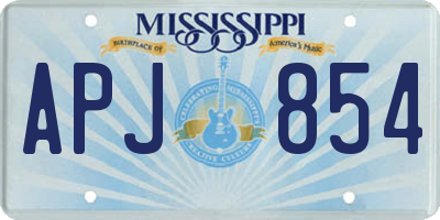 MS license plate APJ854