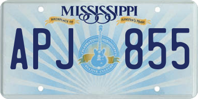 MS license plate APJ855