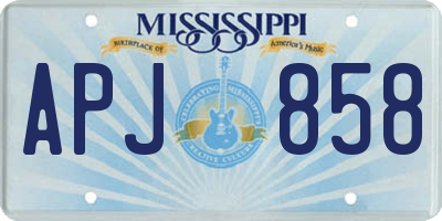 MS license plate APJ858