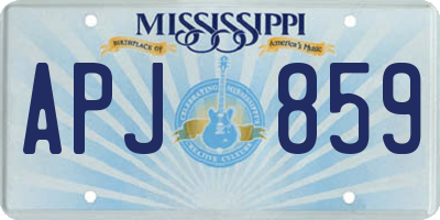 MS license plate APJ859
