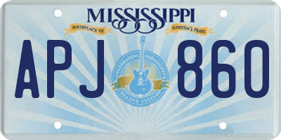 MS license plate APJ860