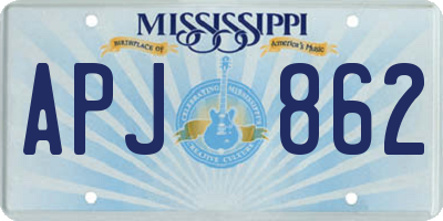 MS license plate APJ862