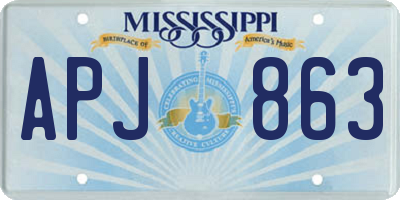 MS license plate APJ863