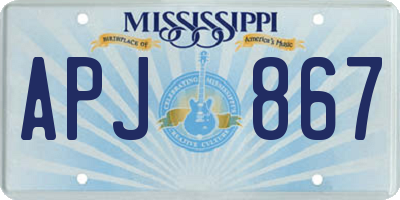MS license plate APJ867