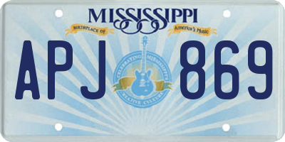 MS license plate APJ869