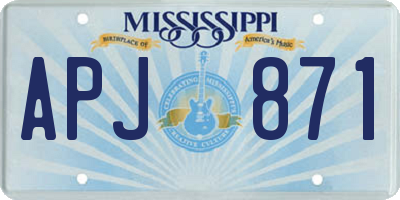 MS license plate APJ871