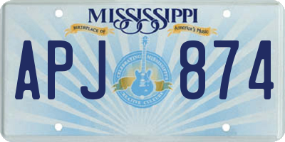 MS license plate APJ874