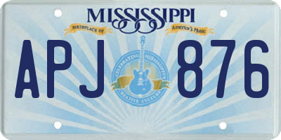 MS license plate APJ876