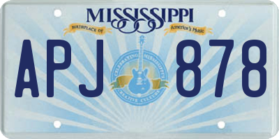MS license plate APJ878
