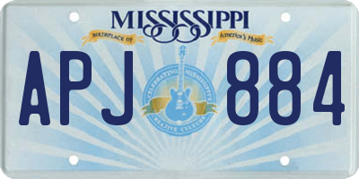 MS license plate APJ884