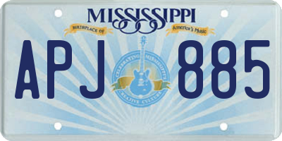 MS license plate APJ885