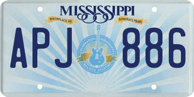 MS license plate APJ886