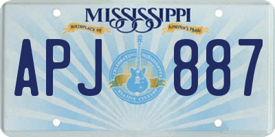 MS license plate APJ887