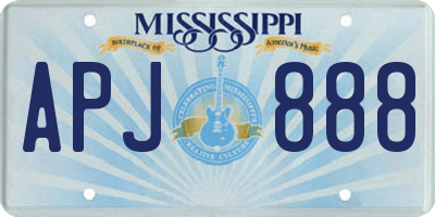 MS license plate APJ888