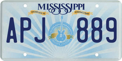 MS license plate APJ889