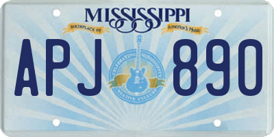 MS license plate APJ890
