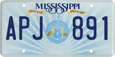 MS license plate APJ891