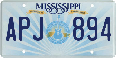 MS license plate APJ894