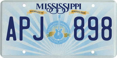 MS license plate APJ898