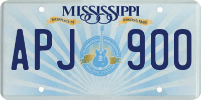 MS license plate APJ900