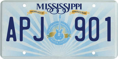 MS license plate APJ901