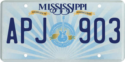 MS license plate APJ903