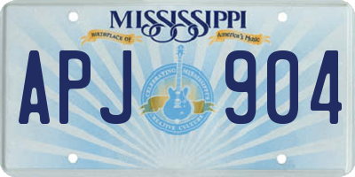 MS license plate APJ904