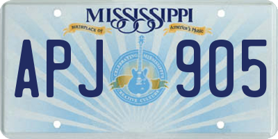 MS license plate APJ905