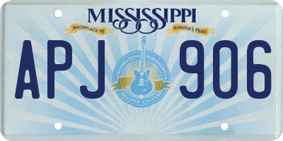 MS license plate APJ906