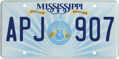 MS license plate APJ907