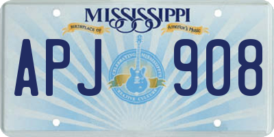 MS license plate APJ908