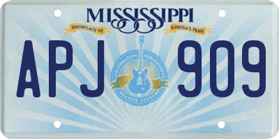 MS license plate APJ909