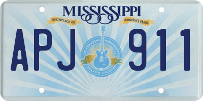 MS license plate APJ911