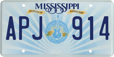 MS license plate APJ914