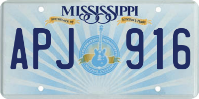 MS license plate APJ916