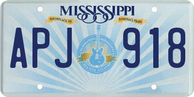 MS license plate APJ918
