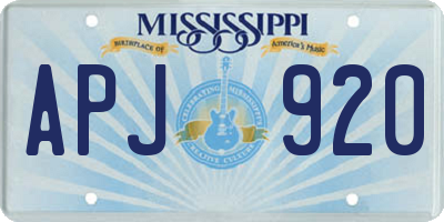 MS license plate APJ920