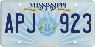 MS license plate APJ923