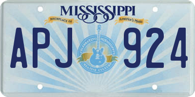 MS license plate APJ924