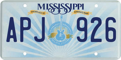 MS license plate APJ926