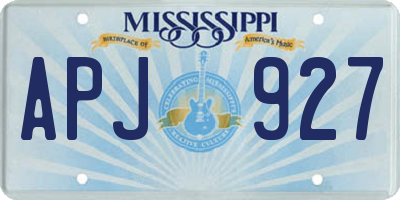 MS license plate APJ927