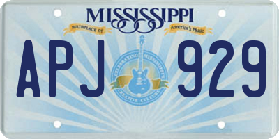 MS license plate APJ929