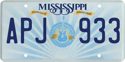 MS license plate APJ933