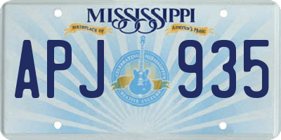 MS license plate APJ935
