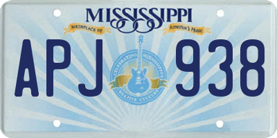 MS license plate APJ938