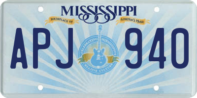 MS license plate APJ940