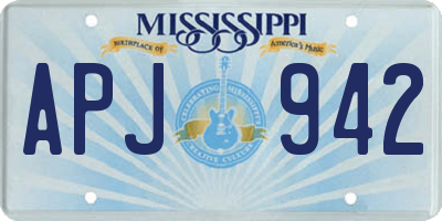 MS license plate APJ942