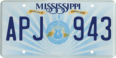 MS license plate APJ943