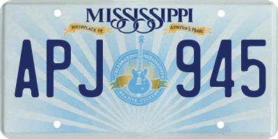 MS license plate APJ945
